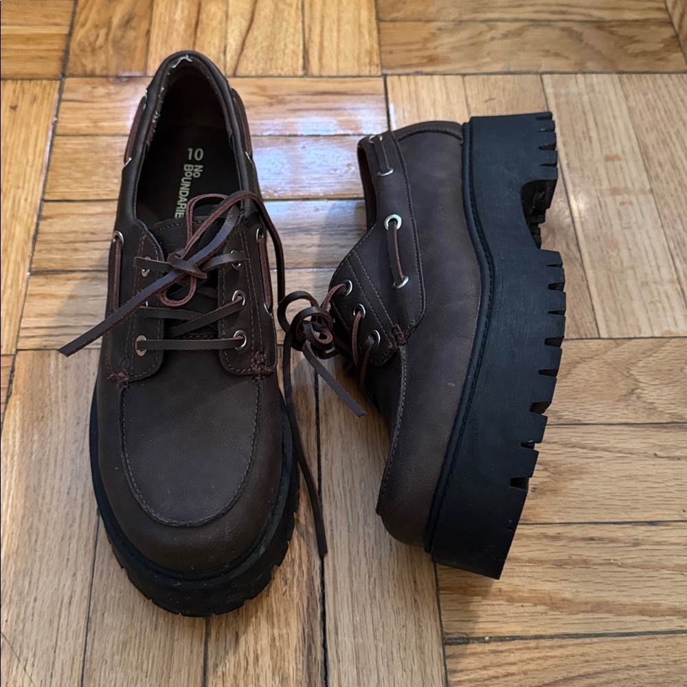 Chunky brown loafers